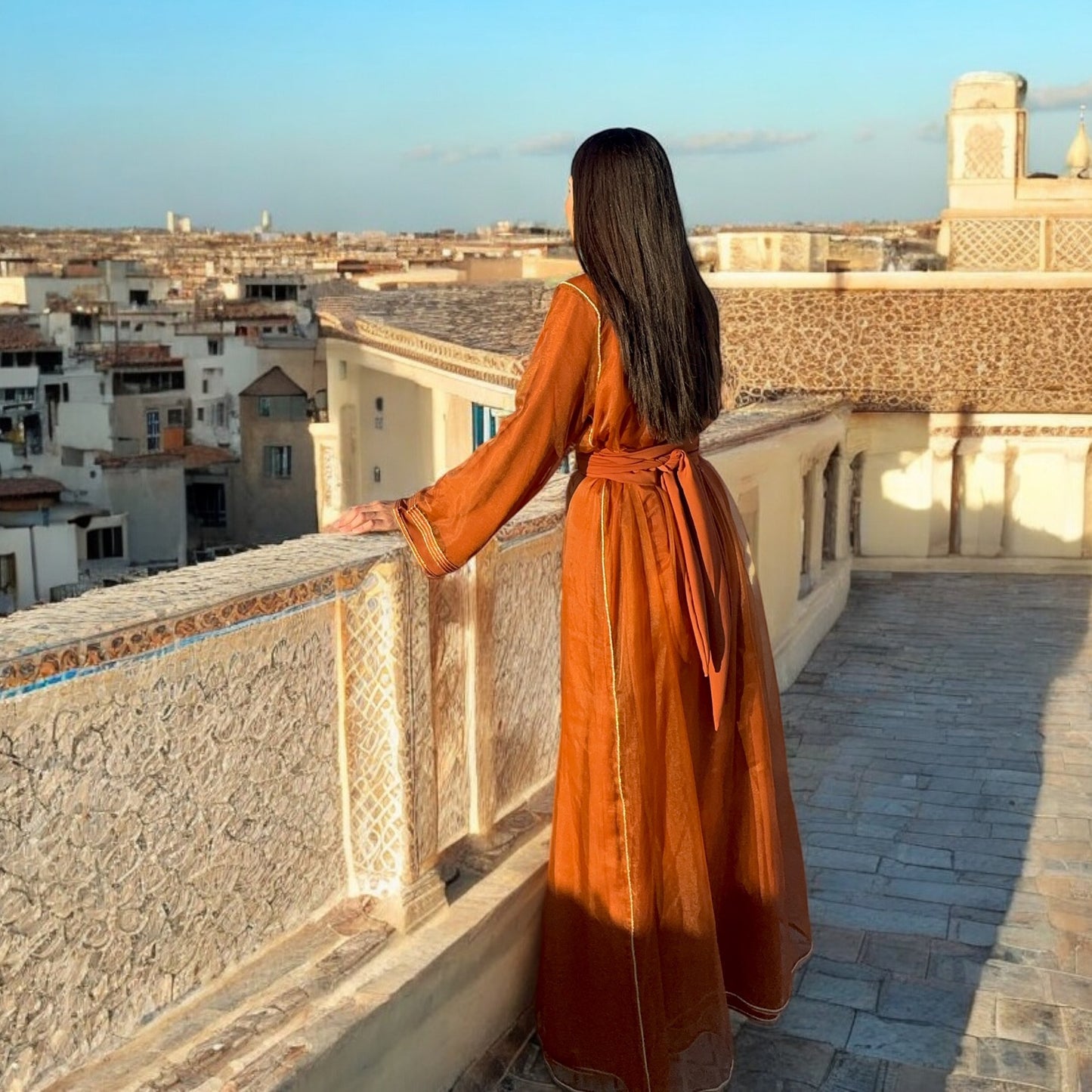 Caftan en Organza Orange