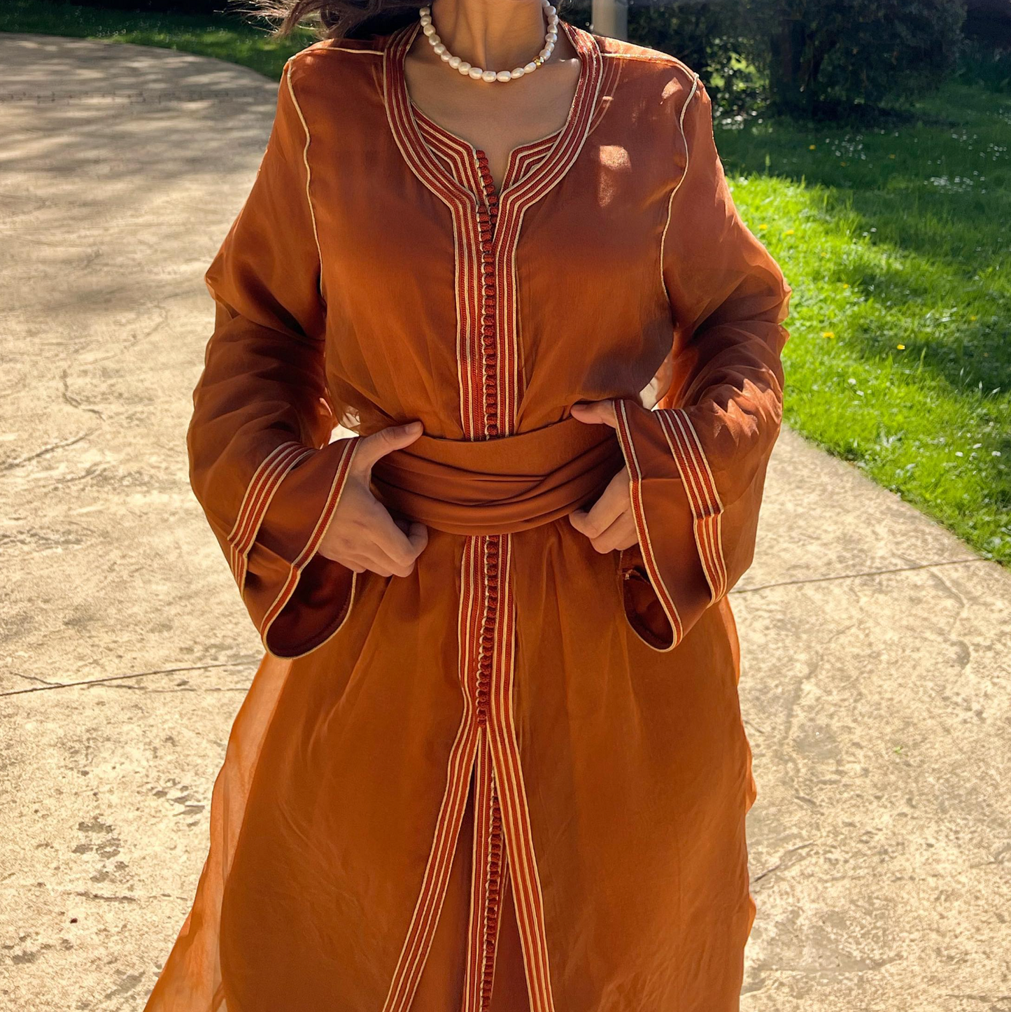 Caftan en Organza Orange