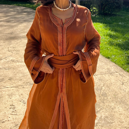 Caftan en Organza Orange