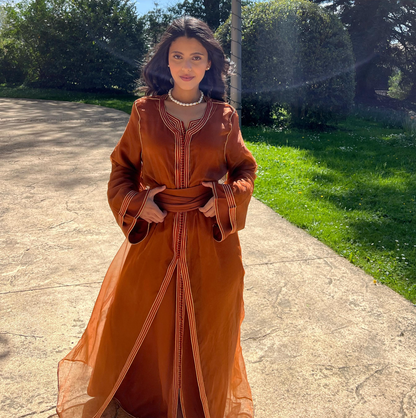 Caftan en Organza Orange
