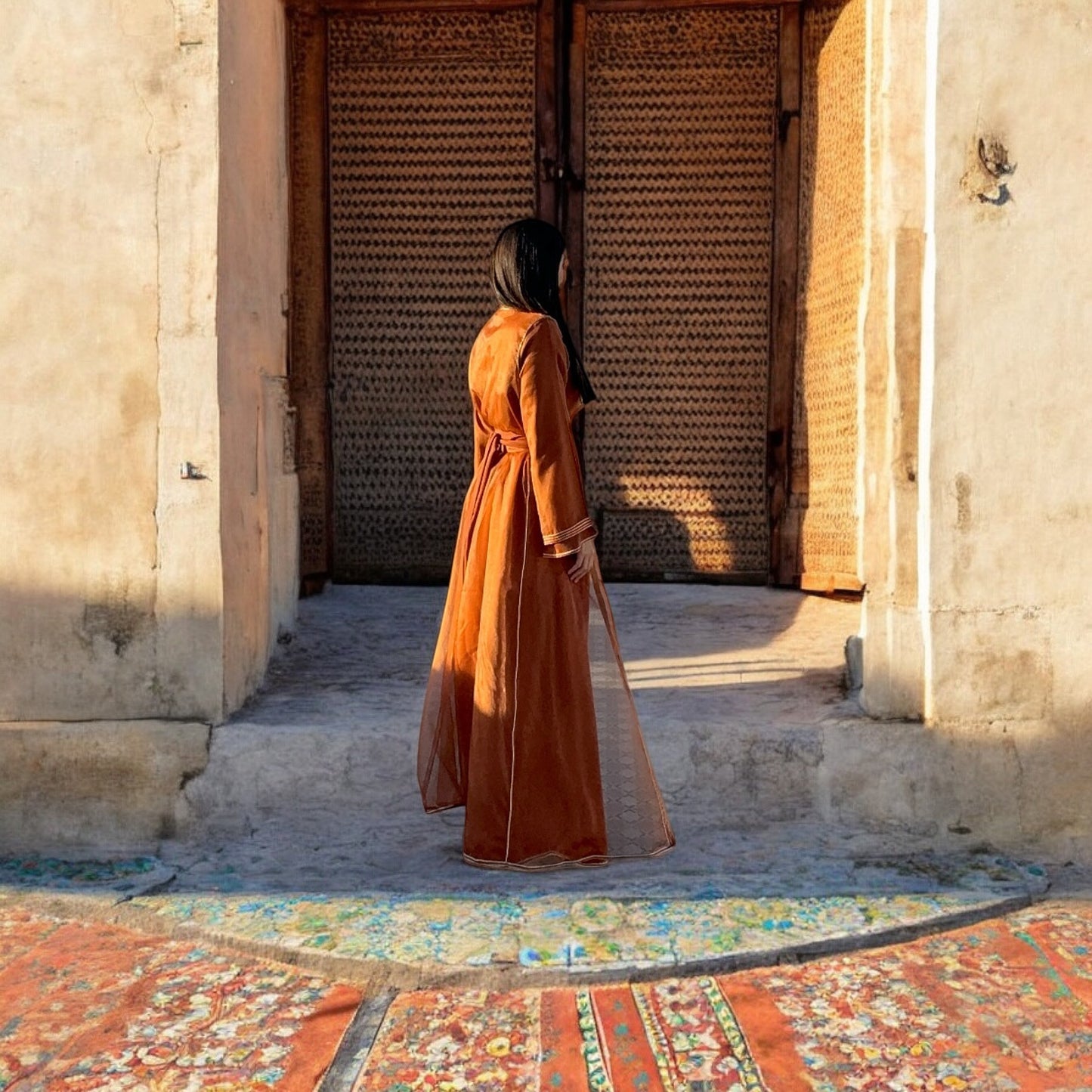 Caftan en Organza Orange